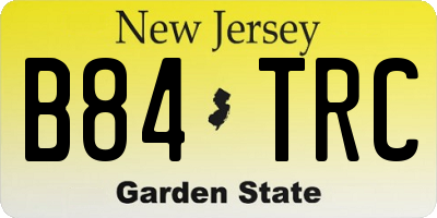 NJ license plate B84TRC