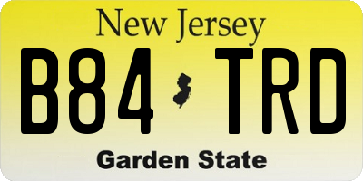 NJ license plate B84TRD