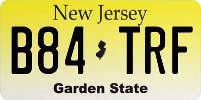 NJ license plate B84TRF