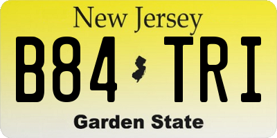 NJ license plate B84TRI