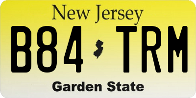 NJ license plate B84TRM