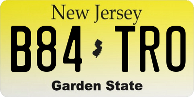 NJ license plate B84TRO