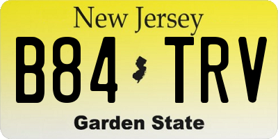 NJ license plate B84TRV