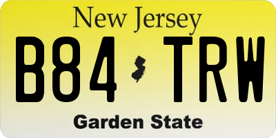 NJ license plate B84TRW