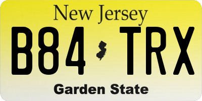 NJ license plate B84TRX