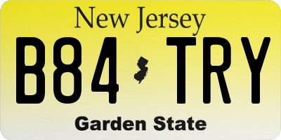 NJ license plate B84TRY