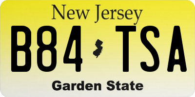 NJ license plate B84TSA