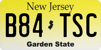 NJ license plate B84TSC