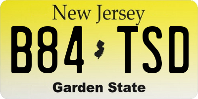 NJ license plate B84TSD