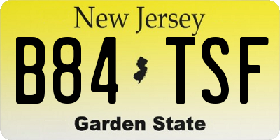 NJ license plate B84TSF
