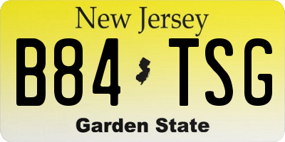 NJ license plate B84TSG