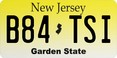 NJ license plate B84TSI