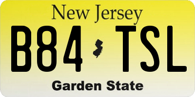 NJ license plate B84TSL