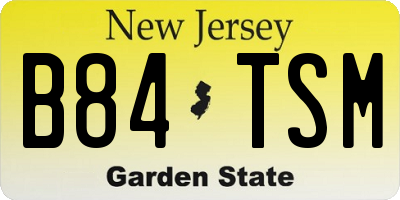 NJ license plate B84TSM