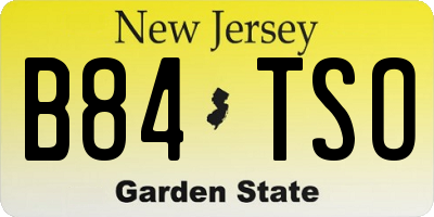 NJ license plate B84TSO