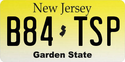 NJ license plate B84TSP