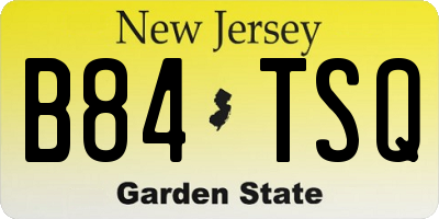 NJ license plate B84TSQ