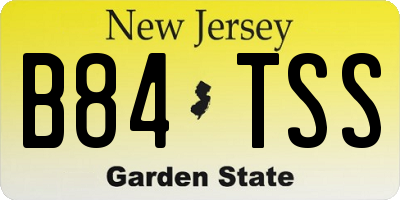 NJ license plate B84TSS