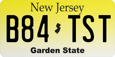 NJ license plate B84TST