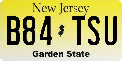 NJ license plate B84TSU