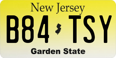 NJ license plate B84TSY