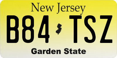 NJ license plate B84TSZ