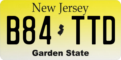 NJ license plate B84TTD