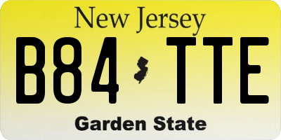 NJ license plate B84TTE