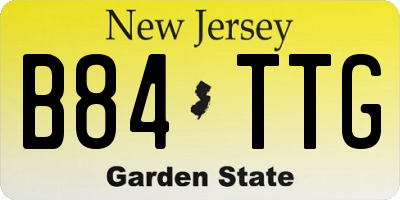 NJ license plate B84TTG