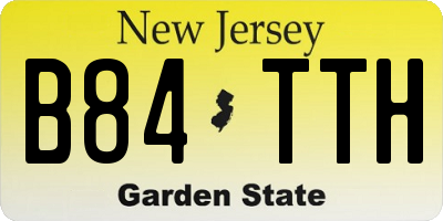 NJ license plate B84TTH
