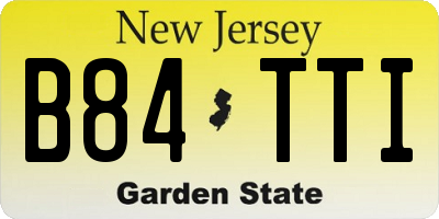 NJ license plate B84TTI