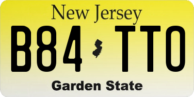 NJ license plate B84TTO