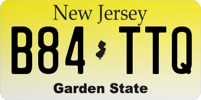 NJ license plate B84TTQ