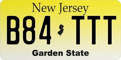 NJ license plate B84TTT