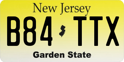 NJ license plate B84TTX