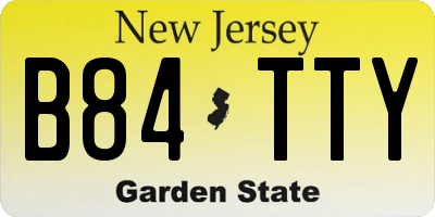 NJ license plate B84TTY