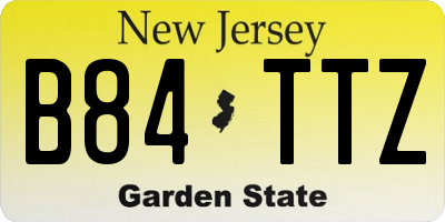 NJ license plate B84TTZ