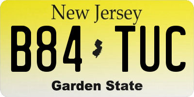 NJ license plate B84TUC