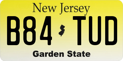NJ license plate B84TUD