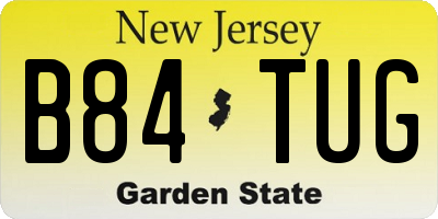 NJ license plate B84TUG