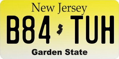 NJ license plate B84TUH