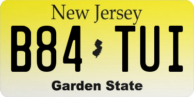 NJ license plate B84TUI
