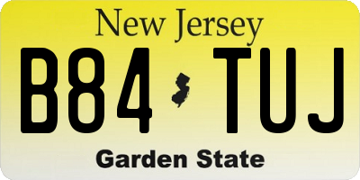 NJ license plate B84TUJ