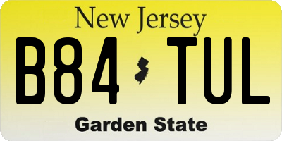 NJ license plate B84TUL