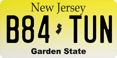 NJ license plate B84TUN