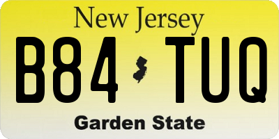 NJ license plate B84TUQ