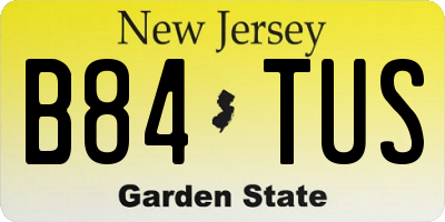 NJ license plate B84TUS