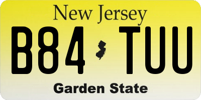NJ license plate B84TUU