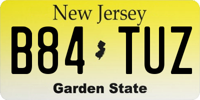 NJ license plate B84TUZ