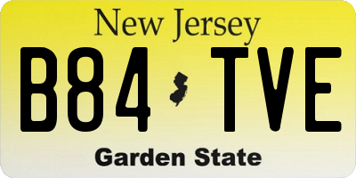 NJ license plate B84TVE